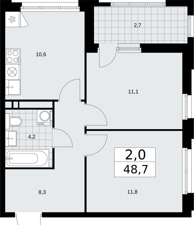 квартира г Москва метро Коммунарка Кв-л 160, д. 3, Московская область фото 2