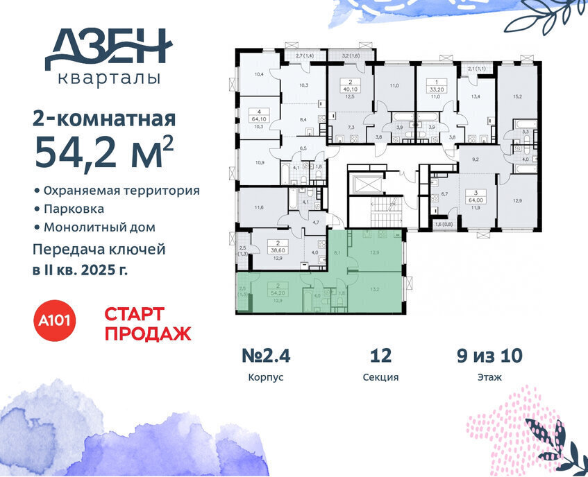 квартира г Москва метро Коммунарка ТиНАО ЖР «Дзен-кварталы» фото 2