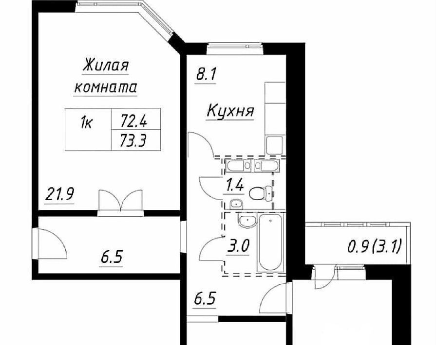 квартира городской округ Одинцовский г Звенигород мкр 3 11 фото 14