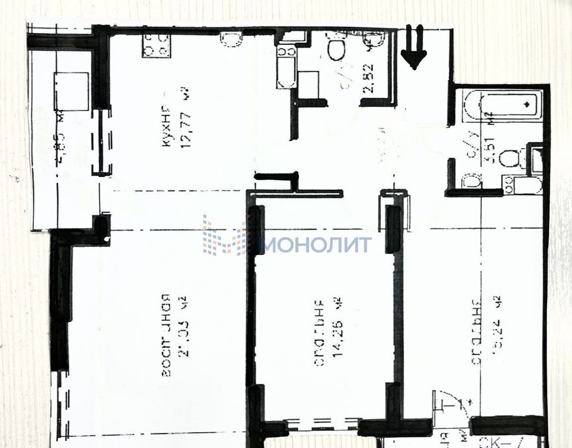 квартира г Нижний Новгород р-н Советский Горьковская ул Тимирязева 9к/2 фото 16