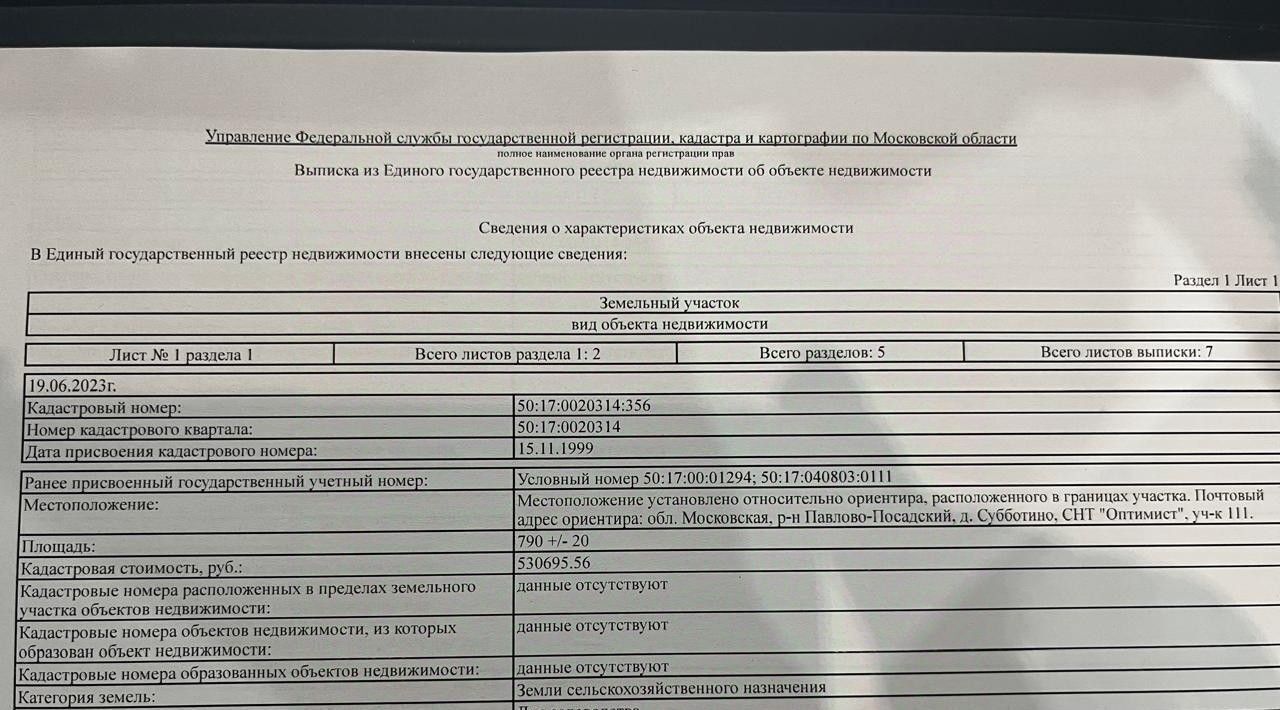 земля городской округ Павловский Посад д Субботино снт Оптимист 111 фото 6