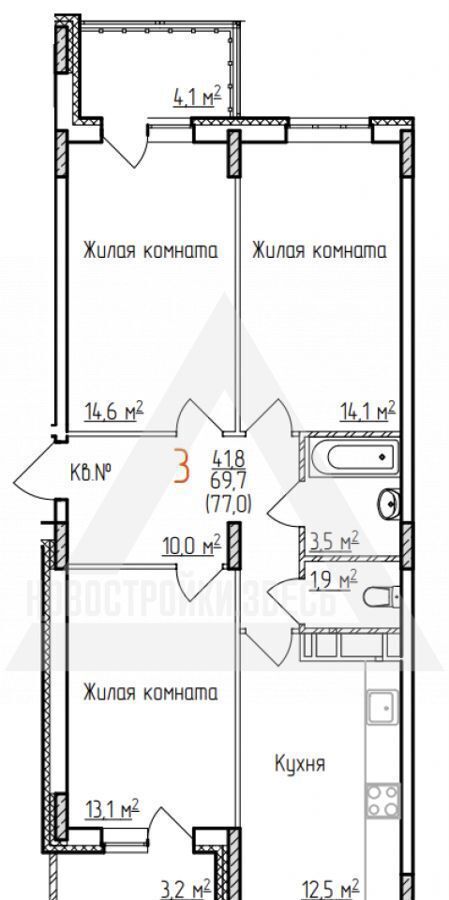 квартира г Владимир р-н Фрунзенский ул Добросельская 1 ЖК «Восток» фото 2