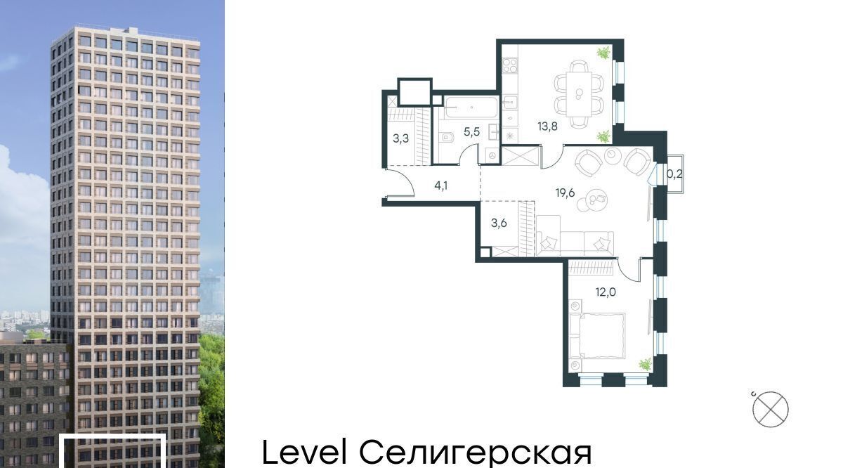 квартира г Москва метро Верхние Лихоборы САО Северный Западное Дегунино ЖК Левел Селигерская к 3 фото 1