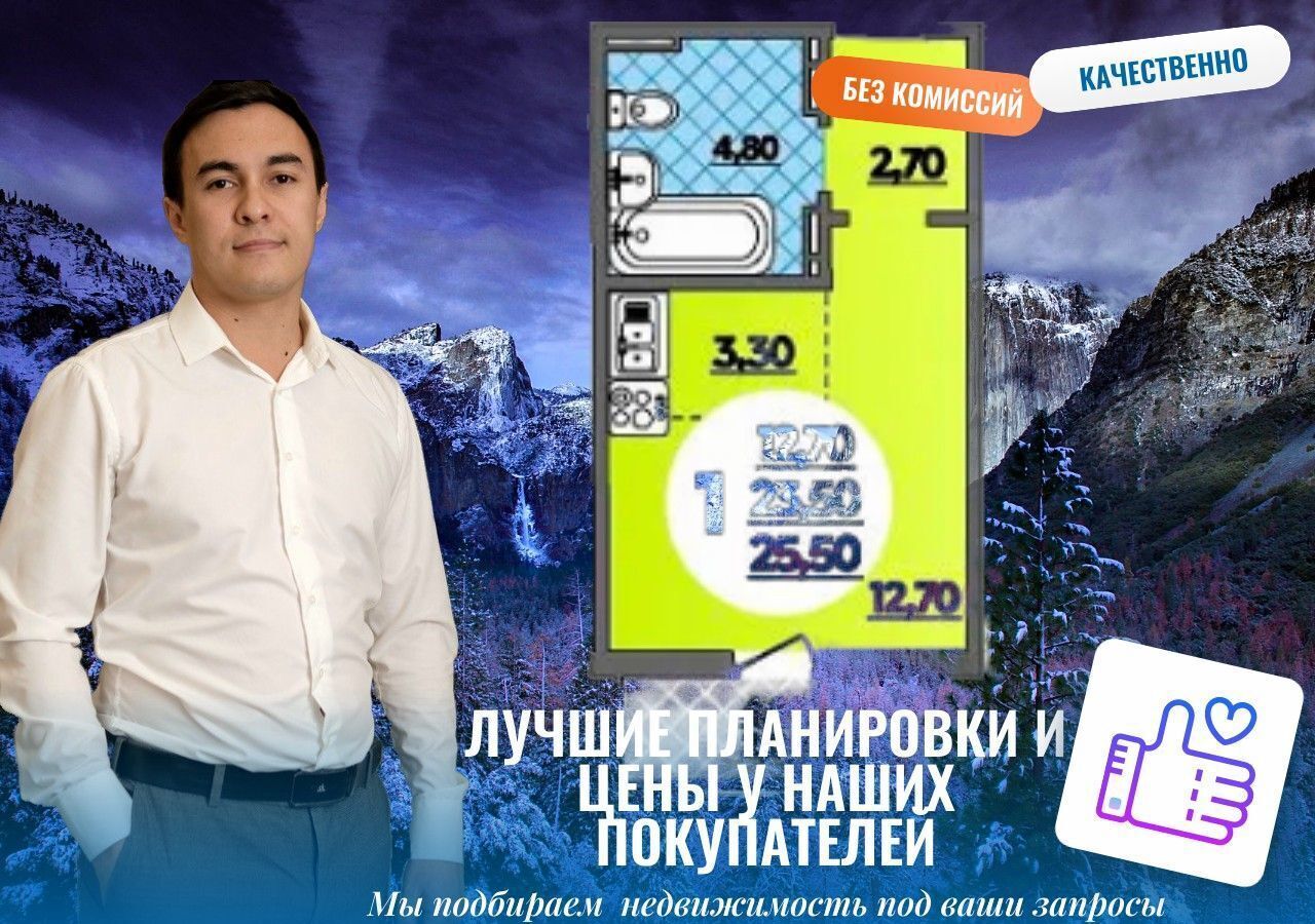 квартира г Краснодар р-н Прикубанский ул им. Героя Владислава Посадского 17 ЖК «‎Парк у дома» фото 4