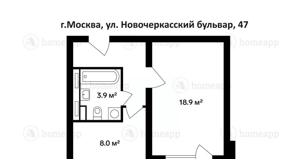 квартира г Москва метро Марьино б-р Новочеркасский 47 фото 2