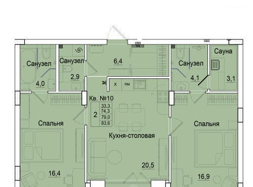 квартира г Калининград р-н Ленинградский ул Молодой гвардии 34к/5 фото 1