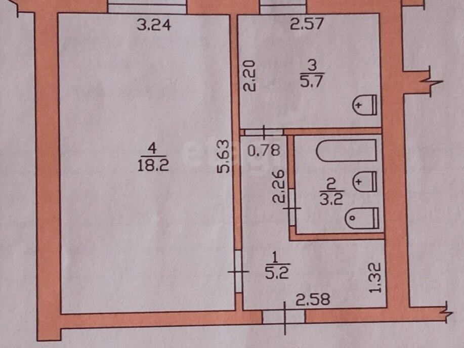 квартира р-н Тамбовский п совхоза "Комсомолец" ул Центральная 64 фото 18