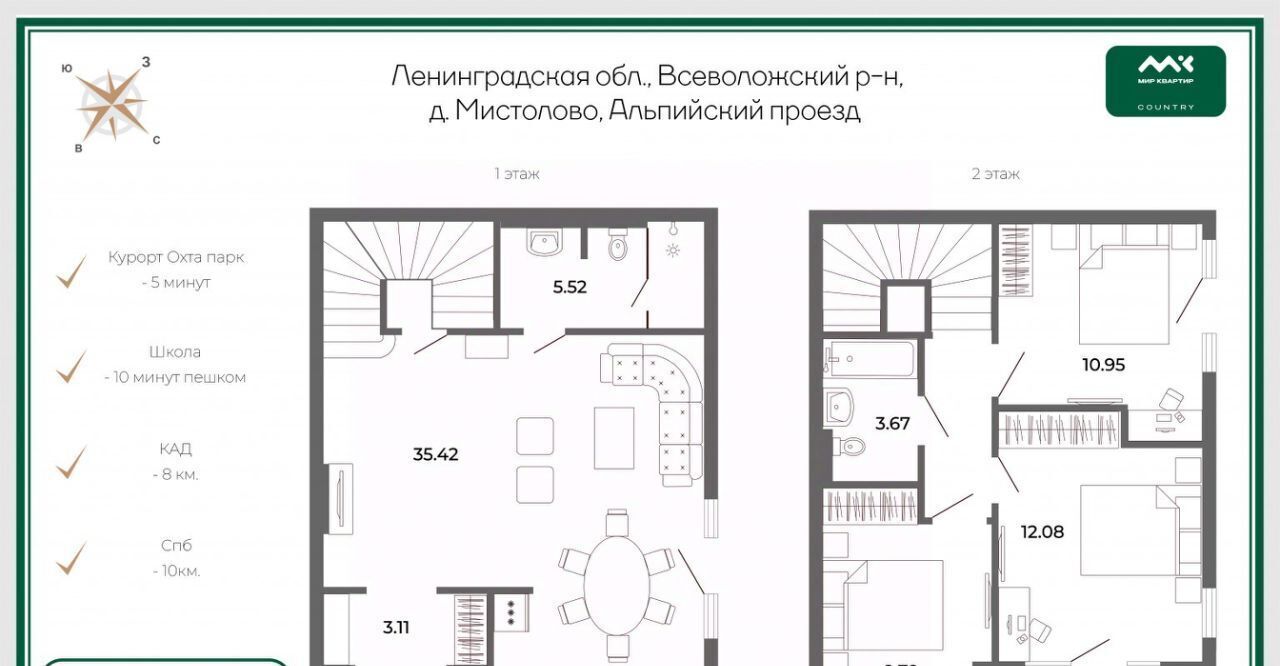 дом р-н Всеволожский д Мистолово пр-д Альпийский 20/1 Бугровское городское поселение, Парнас фото 2