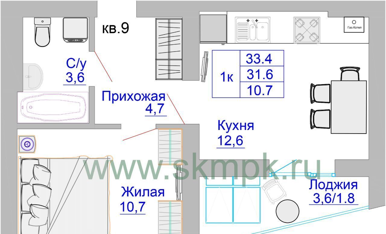 квартира г Калининград р-н Московский ул Печатная фото 1