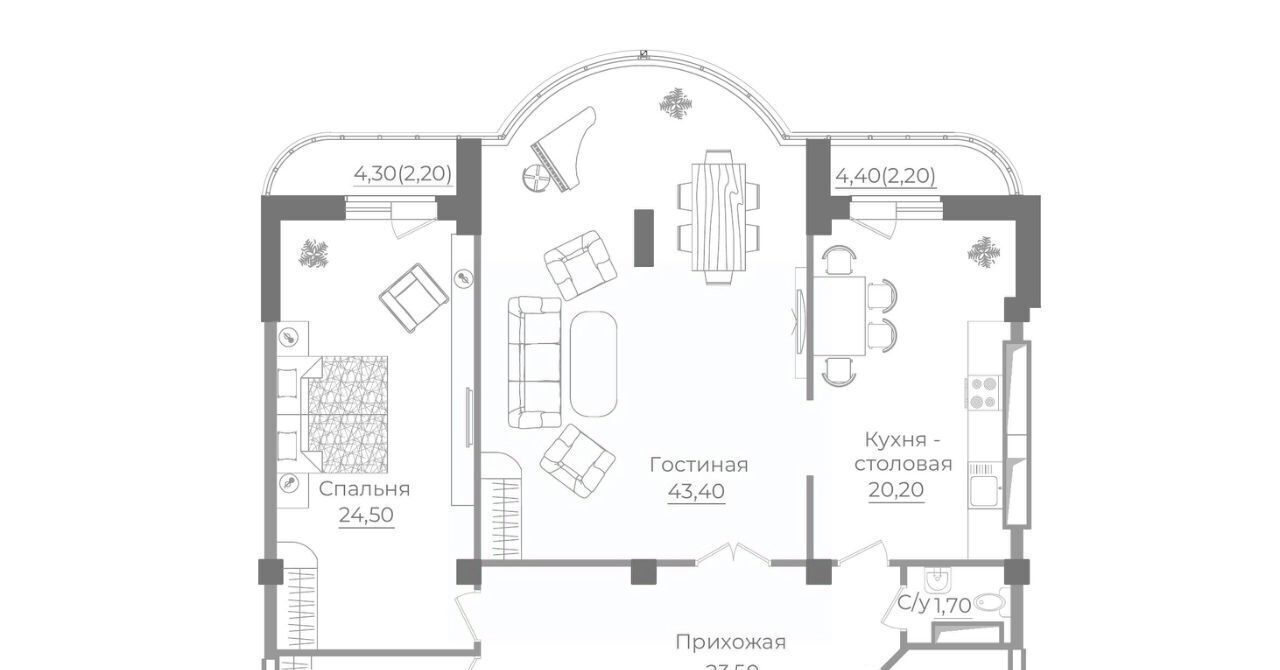 квартира г Ростов-на-Дону р-н Ворошиловский пр-кт Михаила Нагибина 38 фото 1