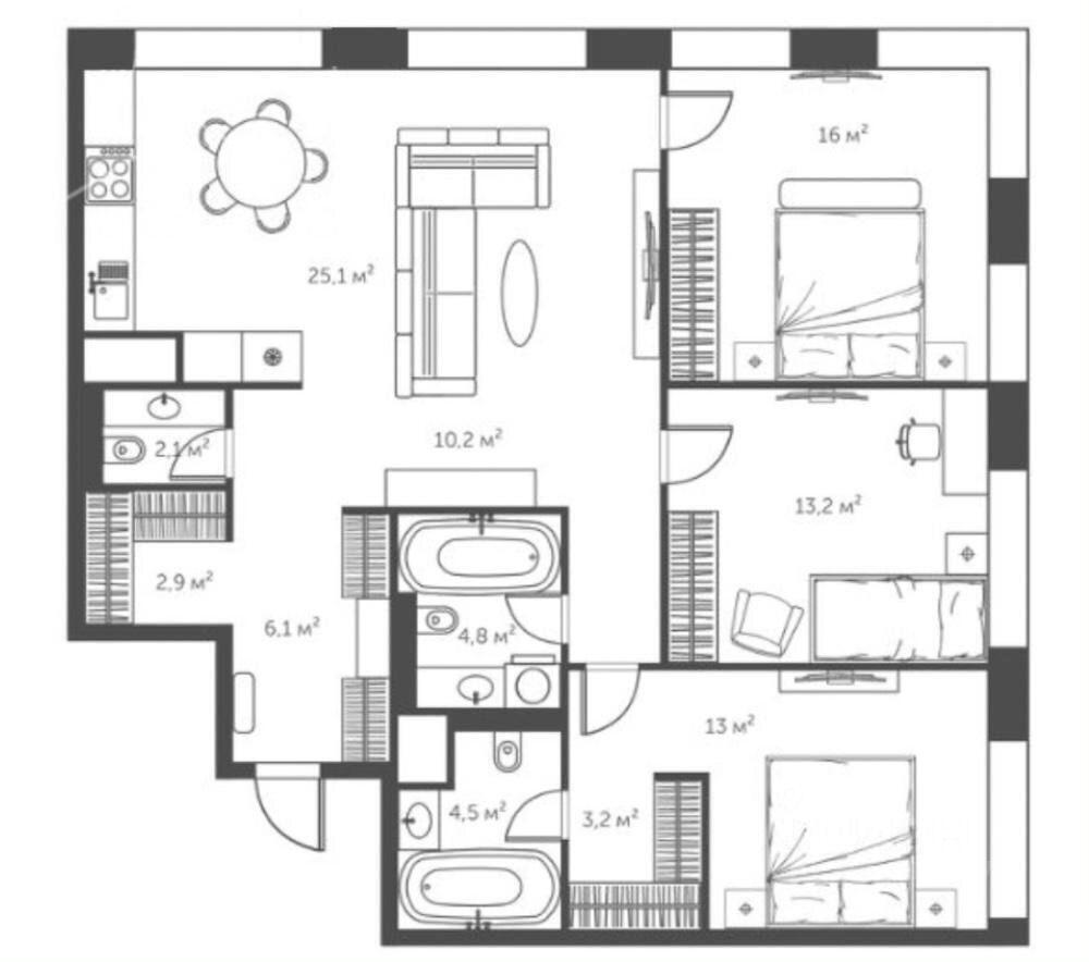 квартира г Москва метро Раменки ЗАО пр-кт Генерала Дорохова 39/1д ЖК West Garden Московская область фото 19