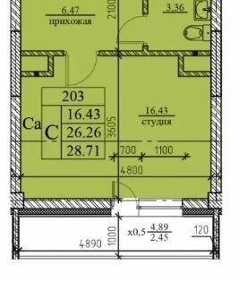 квартира г Омск ул Дианова 20к/1 микрорайон «На Дианова» Кировский АО фото 7