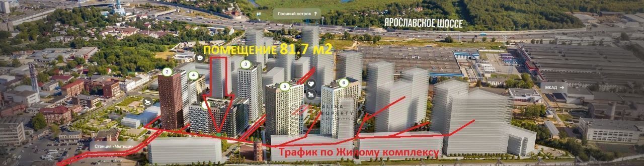 торговое помещение г Москва метро Медведково ЖК «Яуза Парк» 1 Московская область, Мытищи фото 1