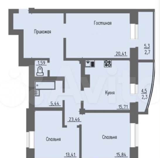 квартира г Воронеж р-н Коминтерновский ул 45 стрелковой дивизии 249/2 фото 4