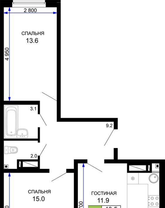 квартира г Краснодар р-н Прикубанский ул Домбайская 57к/9 ЖК «Свобода» фото 1