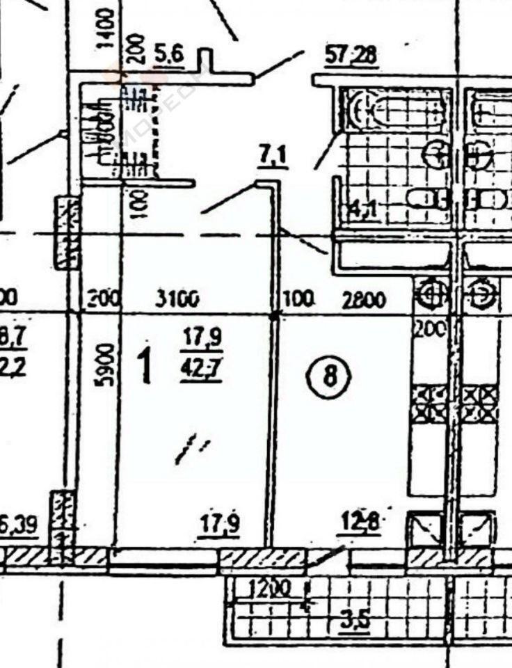 квартира г Краснодар р-н Прикубанский ул им. Симиренко 37/2 фото 12