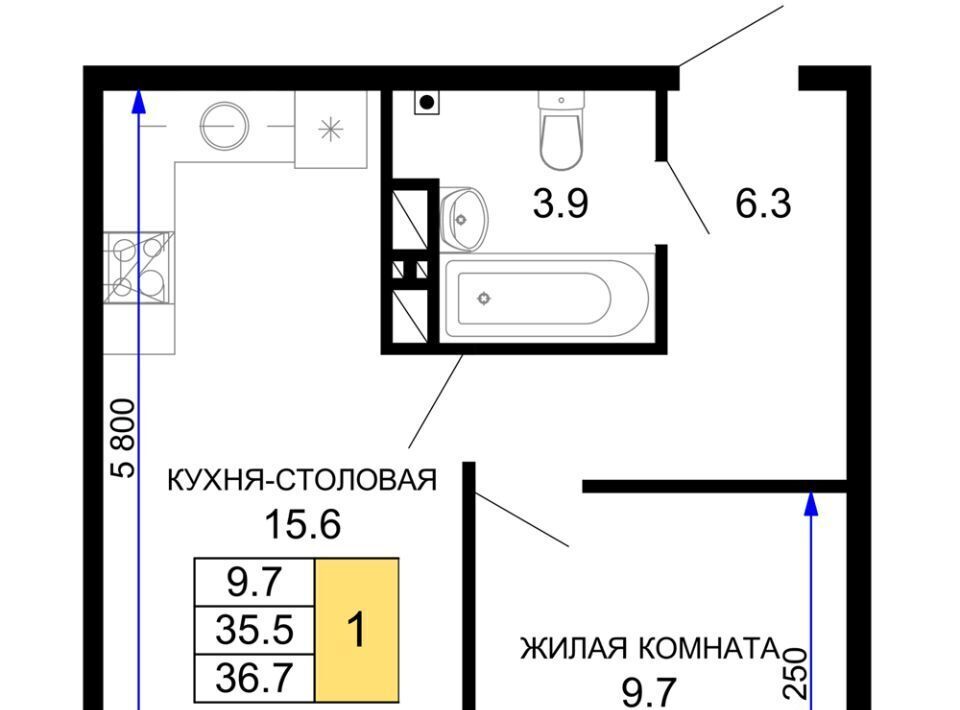 квартира г Краснодар р-н Прикубанский ЖК «Дыхание» фото 1