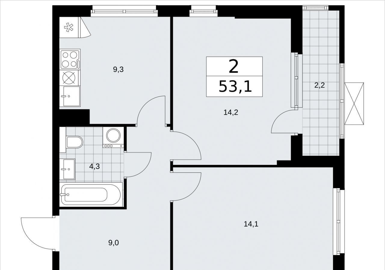 квартира г Москва п Сосенское д Столбово метро Коммунарка з/у 41/1Г, д. 7 фото 2