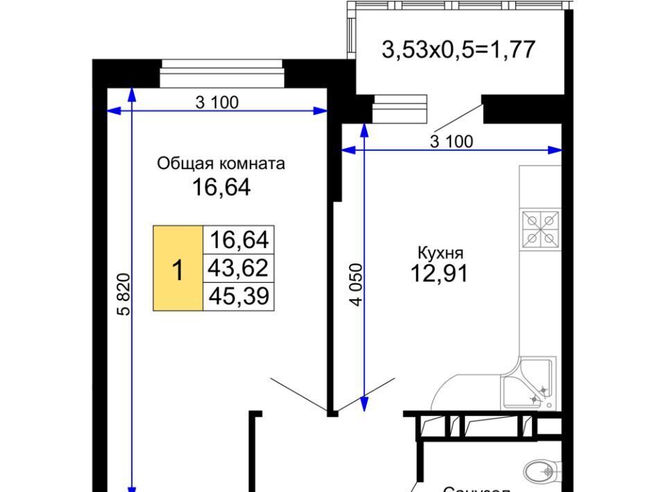 квартира г Краснодар р-н Прикубанский ул Ростовское Шоссе 30/6 фото 1