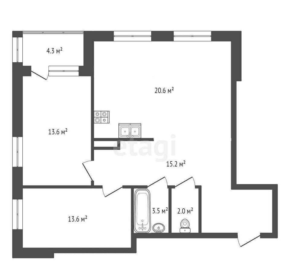 квартира г Тюмень р-н Центральный ул Мельникайте 34к/1 фото 25