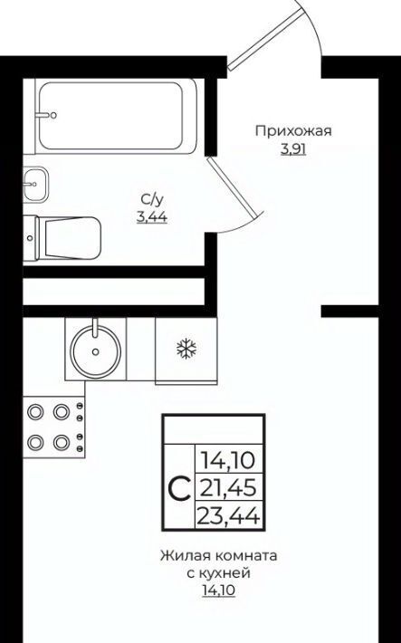 квартира г Краснодар р-н Прикубанский ЖК «Европа-Сити» фото 1