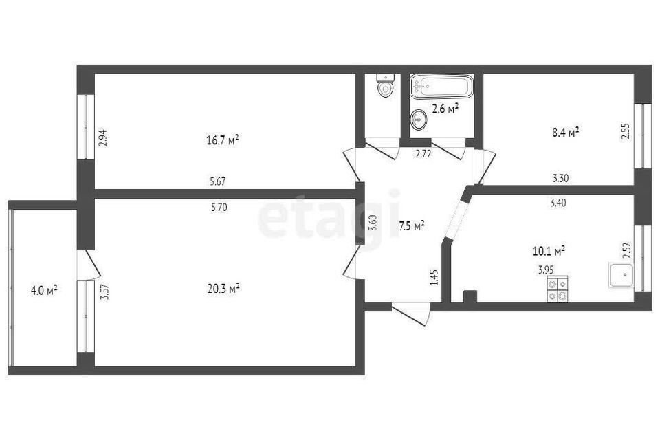 квартира р-н Тюменский рп Боровский ул Мира 22 фото 1