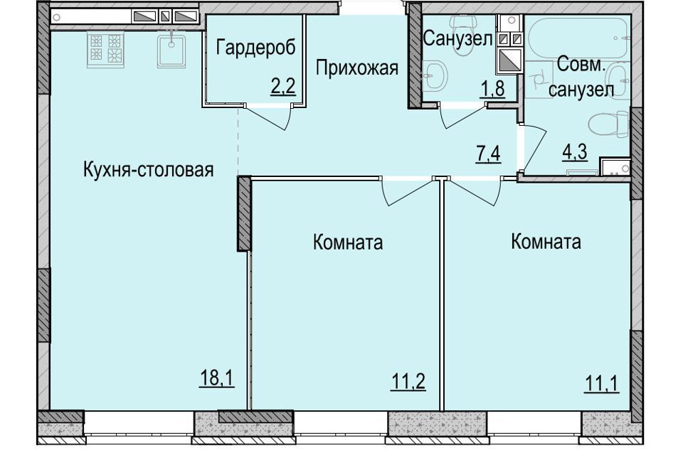 квартира г Ижевск ул им Репина 3/2 городской округ Ижевск фото 1