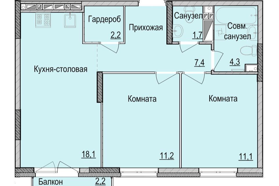 квартира г Ижевск ул им Репина 3/2 городской округ Ижевск фото 1