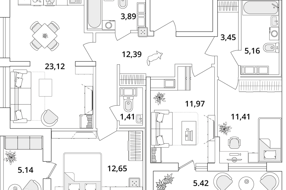 квартира г Санкт-Петербург ул Кубинская 82/2 Московский фото 1