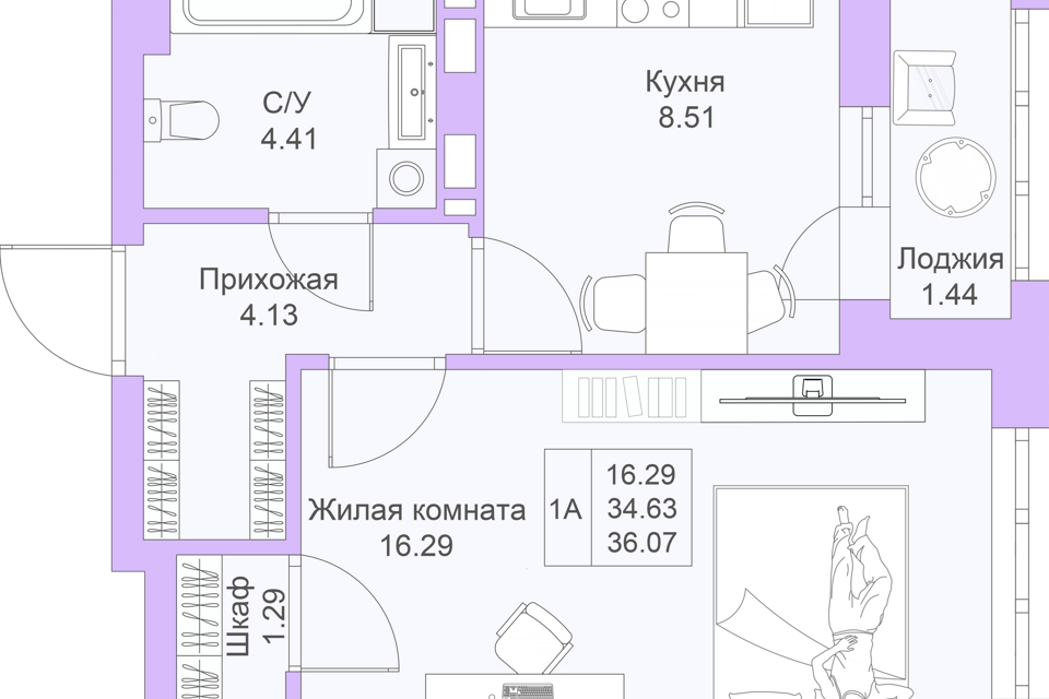 квартира г Казань Республика Татарстан Татарстан, Казань городской округ, Светлая Долина фото 1