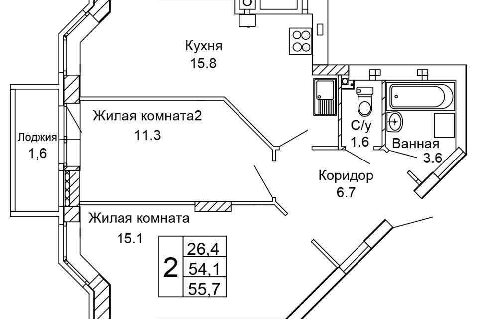 квартира г Волгоград ул 70-летия Победы 15 городской округ Волгоград фото 1