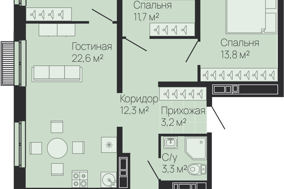 квартира г Нижний Новгород городской округ Нижний Новгород, Строящийся жилой дом фото 1