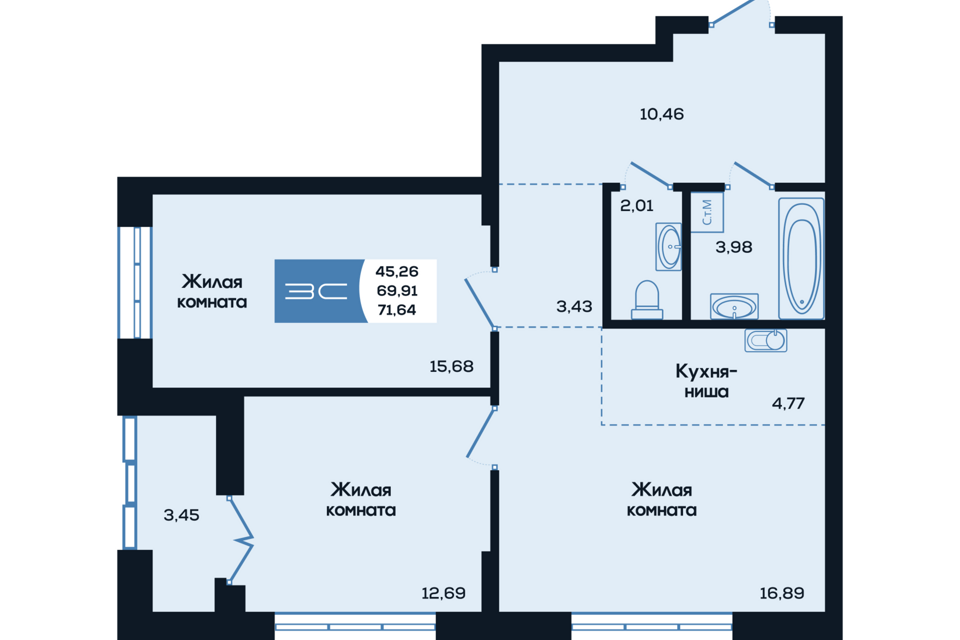 квартира г Новосибирск ул Титова 48/1 городской округ Новосибирск фото 1