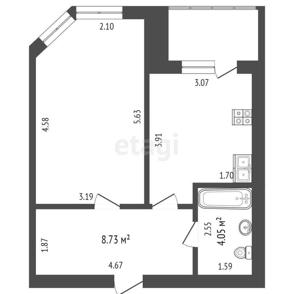 квартира г Якутск Республика Саха Якутия, 50 лет Советской Армии, 12 к 1 фото 19