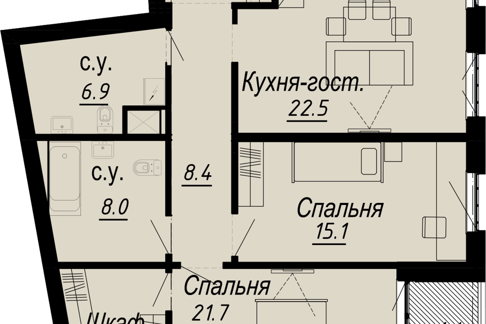 квартира г Санкт-Петербург наб Реки Карповки 27а Петроградский фото 1