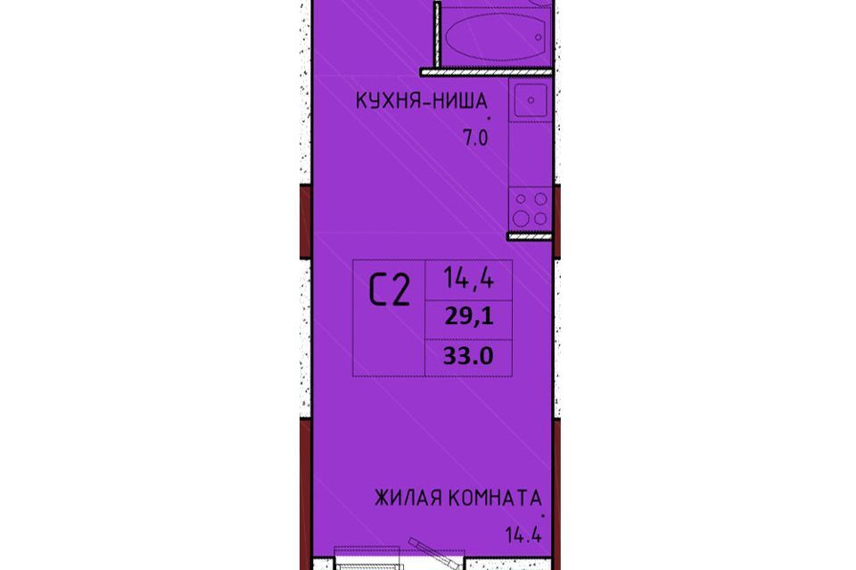 квартира р-н Ленинский с Осиновая Гора муниципальное образование Тула, микрорайон Левобережный фото 1