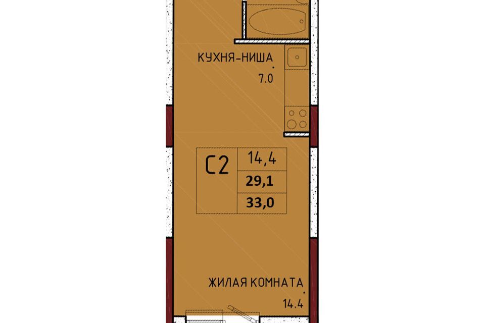 квартира р-н Ленинский с Осиновая Гора муниципальное образование Тула, микрорайон Левобережный фото 1