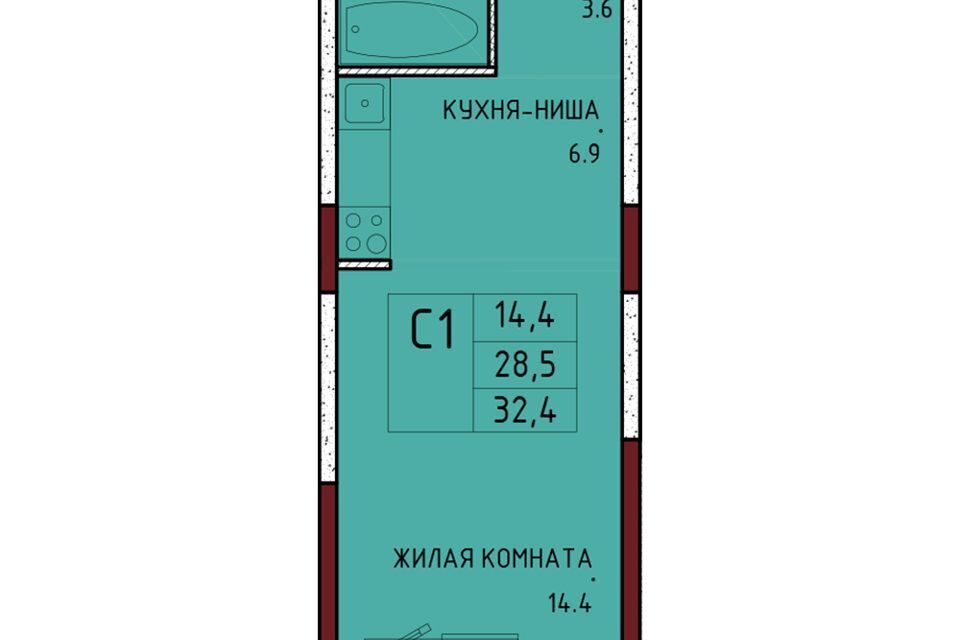 квартира р-н Ленинский с Осиновая Гора муниципальное образование Тула, микрорайон Левобережный фото 1