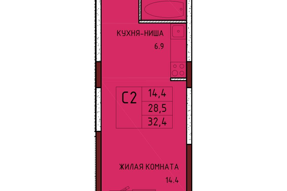 квартира р-н Ленинский с Осиновая Гора муниципальное образование Тула, микрорайон Левобережный фото 1