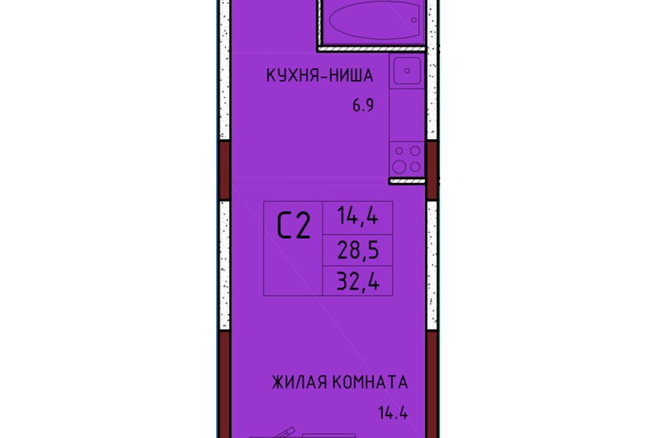 квартира р-н Ленинский с Осиновая Гора муниципальное образование Тула, микрорайон Левобережный фото 1