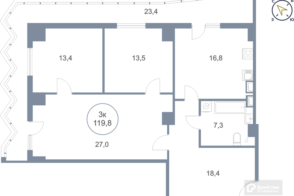 квартира г Сургут тракт Югорский 43 Сургутский район фото 1