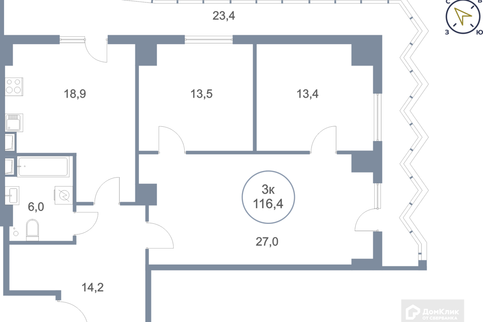 квартира г Сургут тракт Югорский 43 Сургутский район фото 1