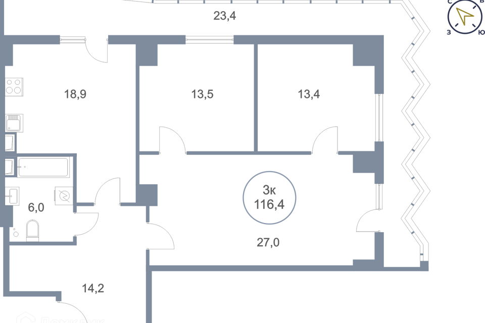 квартира г Сургут тракт Югорский 43 Сургутский район фото 1