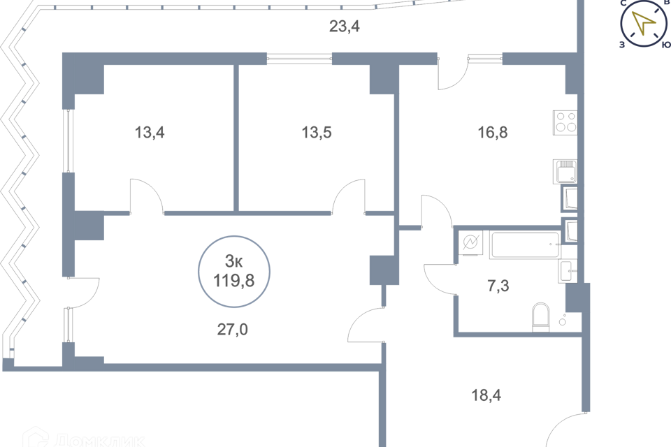 квартира г Сургут тракт Югорский 43 Сургутский район фото 1