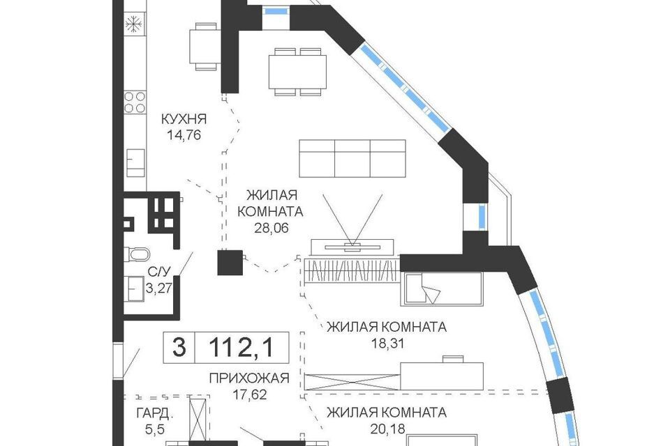 квартира г Владивосток пр-кт Океанский 52/58 Владивостокский городской округ фото 1