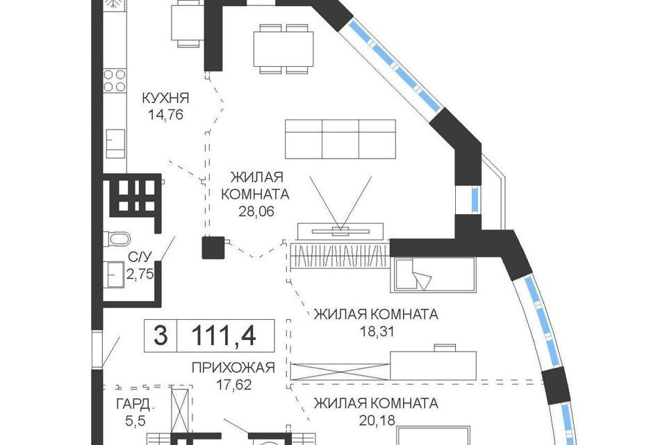 квартира г Владивосток пр-кт Океанский 52/58 Владивостокский городской округ фото 1