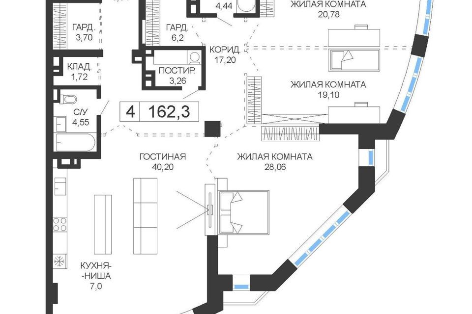 квартира г Владивосток пр-кт Океанский 52/58 Владивостокский городской округ фото 1