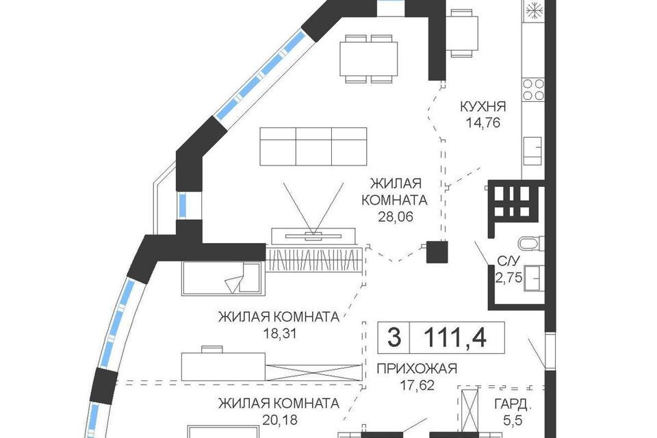 квартира г Владивосток пр-кт Океанский 52/58 Владивостокский городской округ фото 1