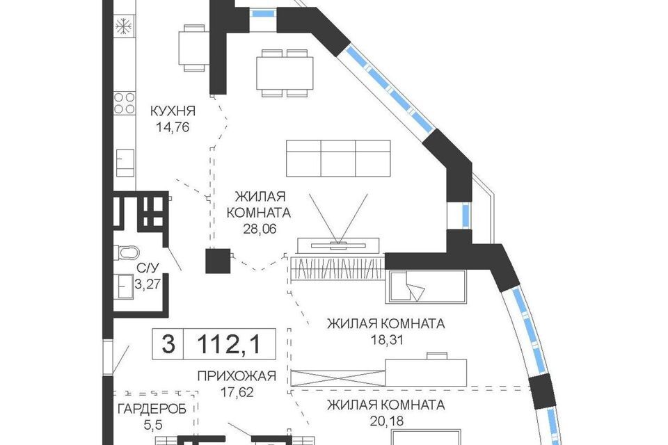 квартира г Владивосток пр-кт Океанский 52/58 Владивостокский городской округ фото 1