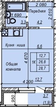 квартира р-н Новосибирский Затулинский, улица Зорге, 277 фото 1